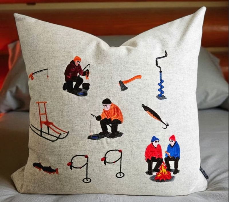 Vinterfiske kuddfodral 50x50 cm