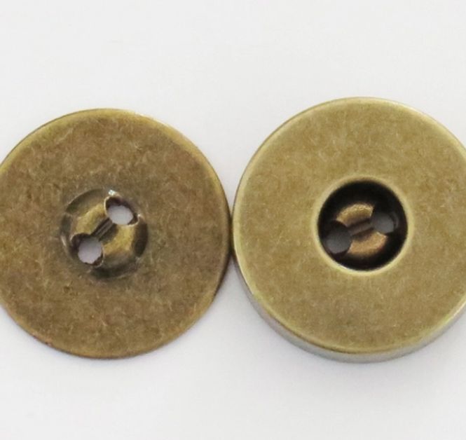 Hovedbilde Magnet Knappe 2 Hull Oxy.Messing